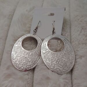 Elegant Silver Floral Earrings